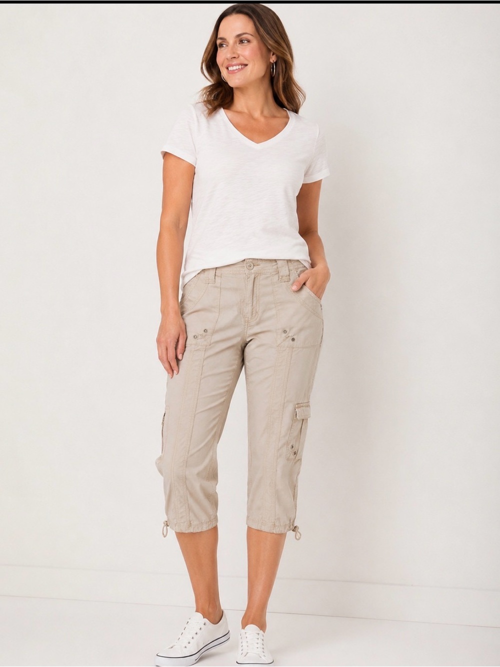 Style & Co. Women’s Beige Cargo Capris Shorts
